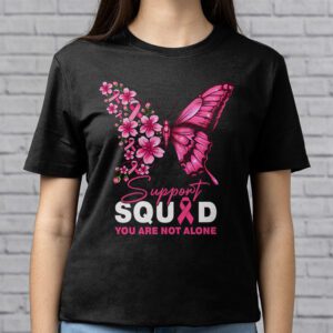 Support Squad Breast Cancer Awareness Pink Ribbon Butterfly T Shirt 2 1