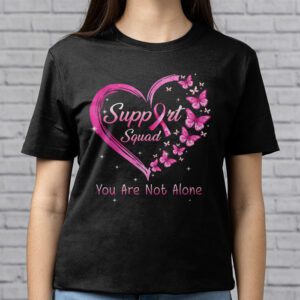 Support Squad Breast Cancer Awareness Pink Ribbon Butterfly T Shirt 2 3