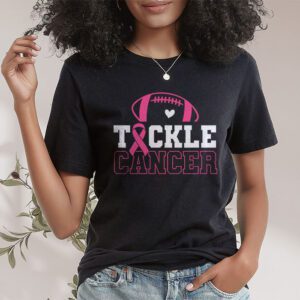 Tackle Football Pink Ribbon Breast Cancer Awareness Kids T Shirt 1 2