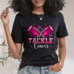Tackle Football Pink Ribbon Breast Cancer Awareness Kids T Shirt 1 4
