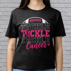 Tackle Football Pink Ribbon Breast Cancer Awareness Kids T Shirt 2 1