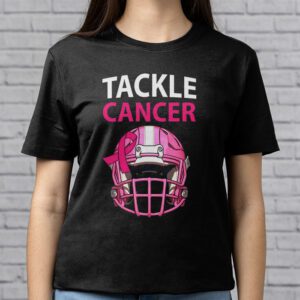 Tackle Football Pink Ribbon Breast Cancer Awareness Kids T Shirt 2 3