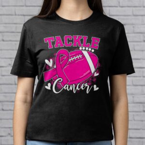 Tackle Football Pink Ribbon Breast Cancer Awareness Kids T Shirt 2