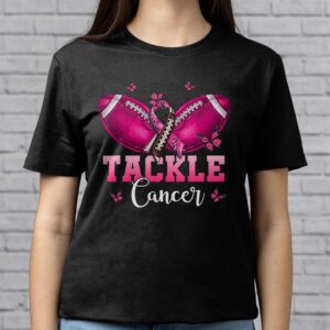 Tackle Football Pink Ribbon Breast Cancer Awareness Kids T Shirt 2 4