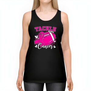 Tackle Football Pink Ribbon Breast Cancer Awareness Kids Tank Top 2