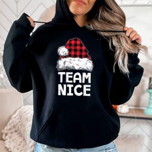 Team Nice Santa Red Plaid Claus Christmas Pajama For Family Hoodie 1 2