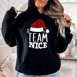 Team Nice Santa Red Plaid Claus Christmas Pajama For Family Hoodie 1 3