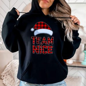 Team Nice Santa Red Plaid Claus Christmas Pajama For Family Hoodie 1