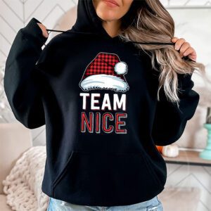 Team Nice Santa Red Plaid Claus Christmas Pajama For Family Hoodie 1 4