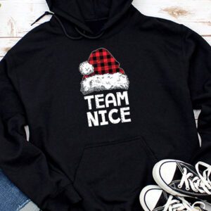 Team Nice Santa Red Plaid Claus Christmas Pajama For Family Hoodie