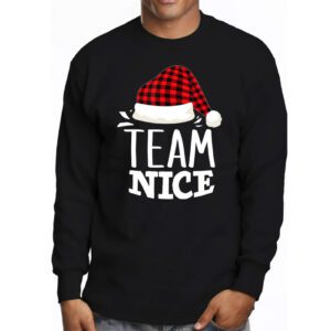 Team Nice Santa Red Plaid Claus Christmas Pajama For Family Longsleeve Tee 3 3