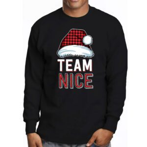 Team Nice Santa Red Plaid Claus Christmas Pajama For Family Longsleeve Tee 3 4