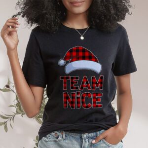 Team Nice Santa Red Plaid Claus Christmas Pajama For Family T Shirt 1