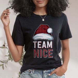 Team Nice Santa Red Plaid Claus Christmas Pajama For Family T Shirt 1 4