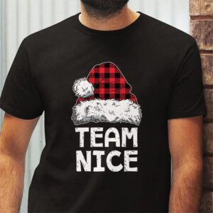 Team Nice Santa Red Plaid Claus Christmas Pajama For Family T Shirt 2 2