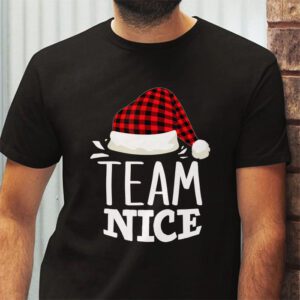 Team Nice Santa Red Plaid Claus Christmas Pajama For Family T Shirt 2 3