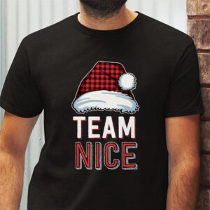 Team Nice Santa Red Plaid Claus Christmas Pajama For Family T Shirt 2 4