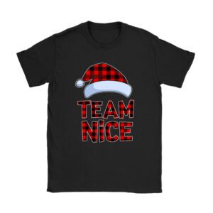 Team Nice Santa Red Plaid Claus Christmas Pajama For Family T-Shirt