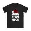 Team Nice Santa Red Plaid Claus Christmas Pajama For Family T-Shirt