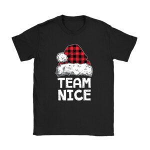 Team Nice Santa Red Plaid Claus Christmas Pajama For Family T-Shirt