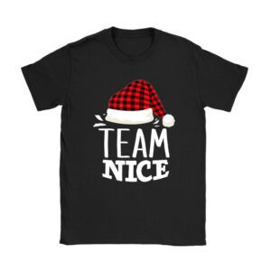 Team Nice Santa Red Plaid Claus Christmas Pajama For Family T-Shirt