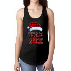 Team Nice Santa Red Plaid Claus Christmas Pajama For Family Tank Top 1