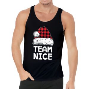 Team Nice Santa Red Plaid Claus Christmas Pajama For Family Tank Top 3 2