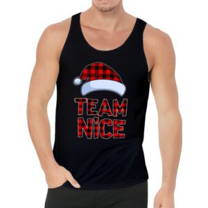 Team Nice Santa Red Plaid Claus Christmas Pajama For Family Tank Top 3