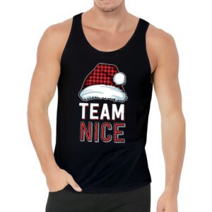 Team Nice Santa Red Plaid Claus Christmas Pajama For Family Tank Top 3 4