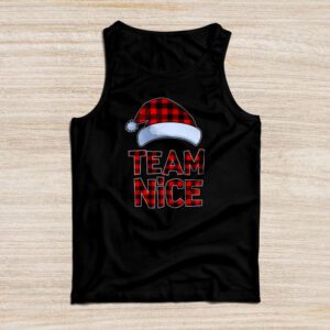 Team Nice Santa Red Plaid Claus Christmas Pajama For Family Tank Top