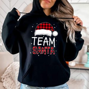 Team Santa Red Plaid Claus Hat Matching Family Christmas Hoodie 1 2