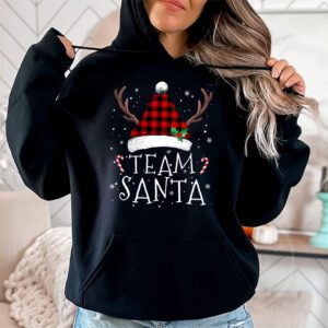 Team Santa Red Plaid Claus Hat Matching Family Christmas Hoodie 1