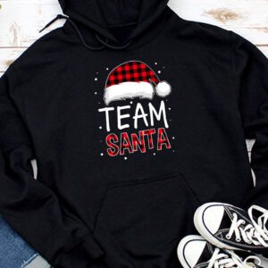 Team Santa Red Plaid Claus Hat Matching Family Christmas Hoodie