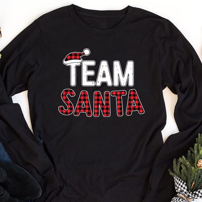Team-Santa-Red-Plaid-Claus-Hat-Matching-Family-Christmas-Longsleeve-Tee-1 Team Santa Red Plaid Claus Hat Matching Family Christmas Longsleeve Tee 1 4