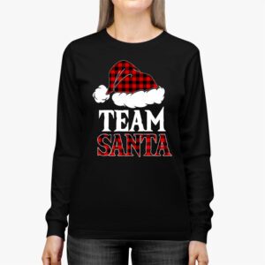 Team Santa Red Plaid Claus Hat Matching Family Christmas Longsleeve Tee 2 1