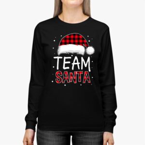 Team Santa Red Plaid Claus Hat Matching Family Christmas Longsleeve Tee 2 2