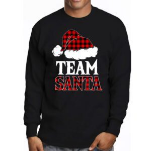 Team Santa Red Plaid Claus Hat Matching Family Christmas Longsleeve Tee 3 1