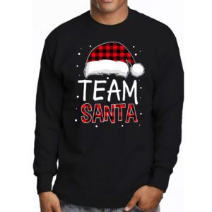Team Santa Red Plaid Claus Hat Matching Family Christmas Longsleeve Tee 3 2