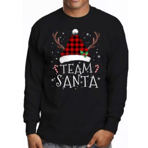 Team Santa Red Plaid Claus Hat Matching Family Christmas Longsleeve Tee 3