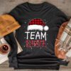 Team Santa Red Plaid Claus Hat Matching Family Christmas Longsleeve Tee