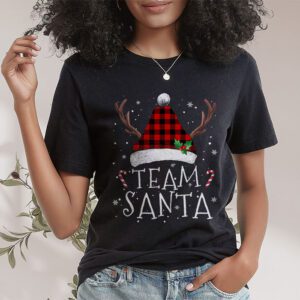 Team Santa Red Plaid Claus Hat Matching Family Christmas T Shirt 1