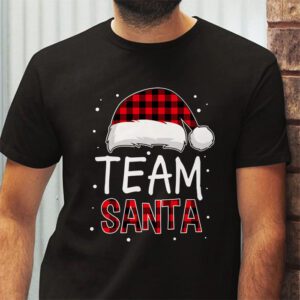Team Santa Red Plaid Claus Hat Matching Family Christmas T Shirt 2 2