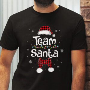 Team Santa Red Plaid Claus Hat Matching Family Christmas T Shirt 2 3