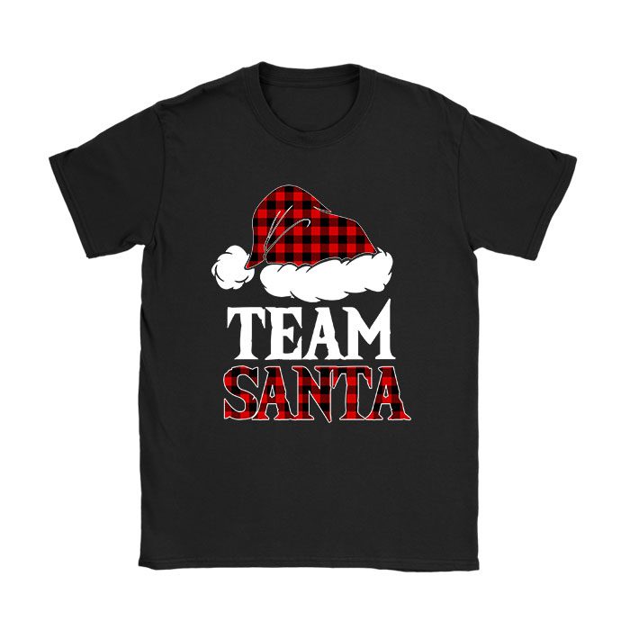 Team-Santa-Red-Plaid-Claus-Hat-Matching-Family-Christmas-T-Shirt Team Santa Red Plaid Claus Hat Matching Family Christmas T-Shirt