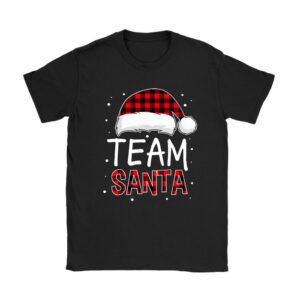 Team Santa Red Plaid Claus Hat Matching Family Christmas T-Shirt