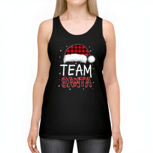Team Santa Red Plaid Claus Hat Matching Family Christmas Tank Top 2 2