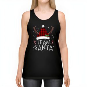 Team Santa Red Plaid Claus Hat Matching Family Christmas Tank Top 2