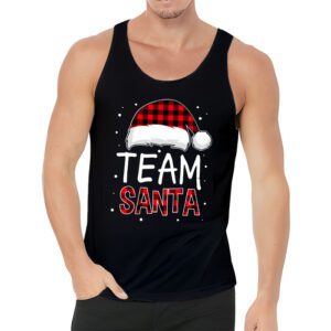 Team Santa Red Plaid Claus Hat Matching Family Christmas Tank Top 3 2