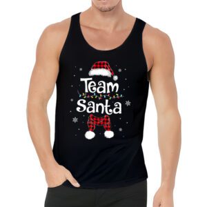 Team Santa Red Plaid Claus Hat Matching Family Christmas Tank Top 3 3