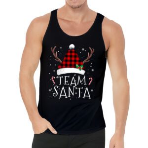 Team Santa Red Plaid Claus Hat Matching Family Christmas Tank Top 3